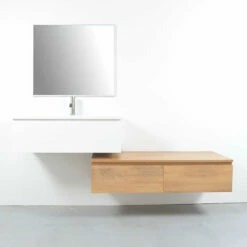 Meuble Salle De Bain Décalé Sheda Confort 90 Cm -Produits De Salle De Bain Soldes 2024 10895 sheda 120 chene zoom