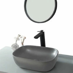 Vasque à Poser Gris Mat Zia 45.5 Cm -Produits De Salle De Bain Soldes 2024 12781 vasque a poser zia gris