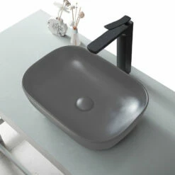 Vasque à Poser Gris Mat Zia 45.5 Cm