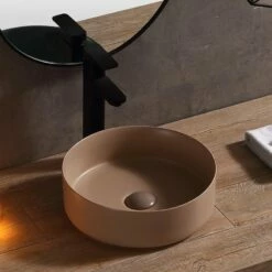 Vasque Ă Poser Beige Mat Coffee 36 Cm