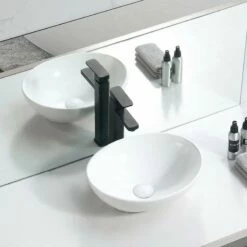 Vasque à Poser Blanc Brillant Ovala 40 Cm