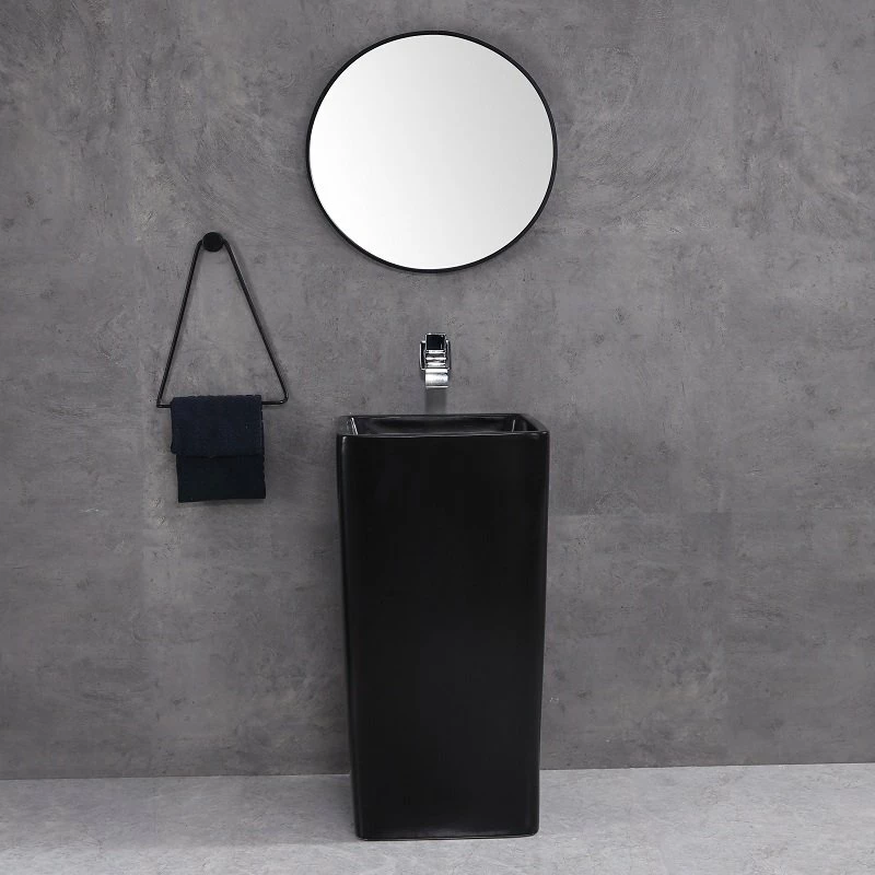 Lavabo Totem Carré Noir Cuboid 5 Lavabo Totem Carré Noir Cuboid – Image 3