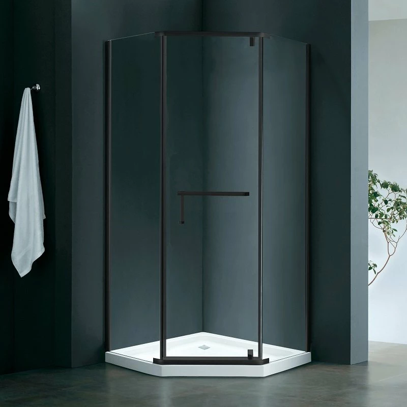 Douche D'angle Noire Pentago 90 Et 100 Cm 3 Douche D'angle Noire Pentago 90 Et 100 Cm