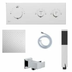 Kit Douche Encastrable Thermostatique Double-fonction Plafonnier 43 Cm -Produits De Salle De Bain Soldes 2024 17689 kit de douche encastrable thermostatique slimo
