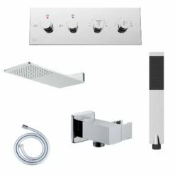 Kit De Douche Encastrable Double-fonction LEGANCIA -Produits De Salle De Bain Soldes 2024 17713 kit de douche encastrable fonctions pommeau mural rectangle 60 cm legancia