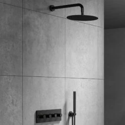 Kit Douche Encastrable Noir Double-fonction FINA Mural -Produits De Salle De Bain Soldes 2024 18572 kit douche encastre fina noir 4