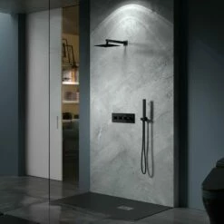 Plafond Pommeau De Douche Carré 30 Cm Noir