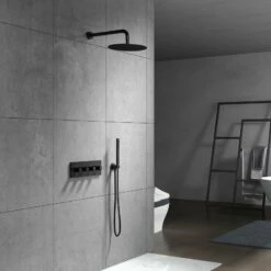 Plafond Pommeau De Douche Rond 30 Cm Noir