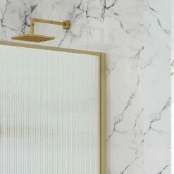 Paroi De Douche Ondulé Or Luxor 110 Cm -Produits De Salle De Bain Soldes 2024 18651 paroi fixe luxor dore