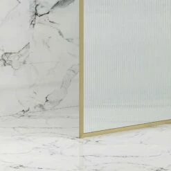 Paroi De Douche Ondulé Or Luxor 110 Cm -Produits De Salle De Bain Soldes 2024 18652 paroi fixe luxor or