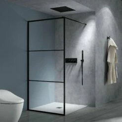Paroi De Douche Fixe Verrière Noire Matte 110 Cm 10 Paroi De Douche Fixe Verrière Noire Matte 110 Cm -Produits De Salle De Bain Soldes 2024 18737 paroi verriere