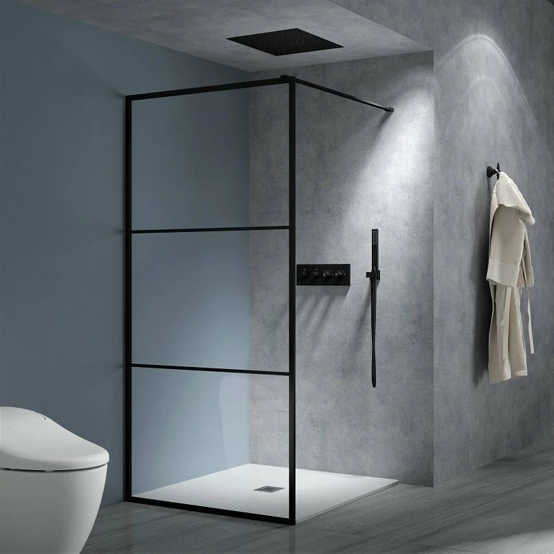 Paroi De Douche Fixe Verrière Noire Matte 110 Cm 5 Paroi De Douche Fixe Verrière Noire Matte 110 Cm – Image 3