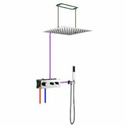 Kit Douche Encastrable Thermostatique Double-fonction Plafonnier 43 Cm -Produits De Salle De Bain Soldes 2024 18794 kit de douche thermostatique plafonnier 43cm