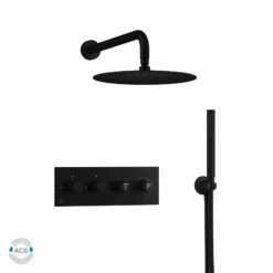 Kit Douche Encastrable Noir Double-fonction FINA Mural -Produits De Salle De Bain Soldes 2024 19285 kit douche encastre fina noir 3