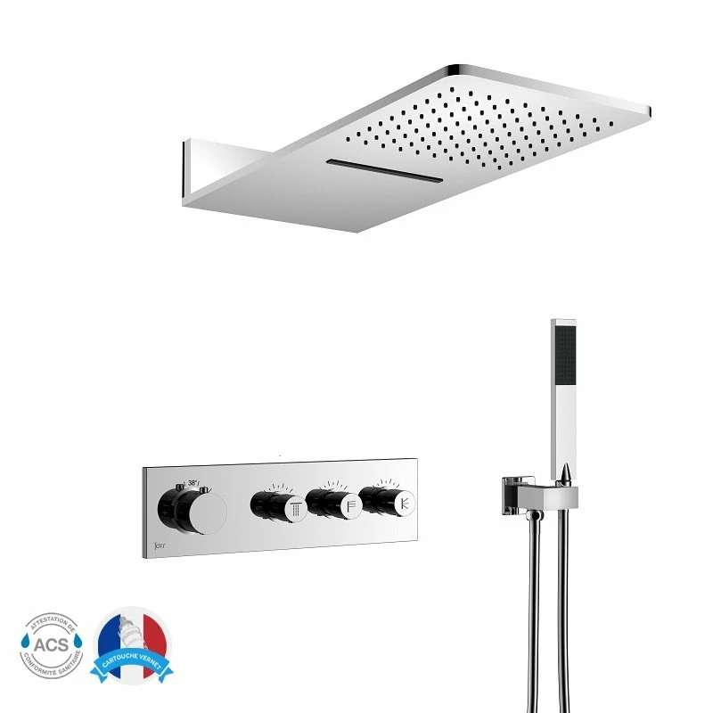 Kit De Douche Thermostatique 3 Fonctions Legancia Cascade 4 Kit De Douche Thermostatique 3 Fonctions Legancia Cascade – Image 2
