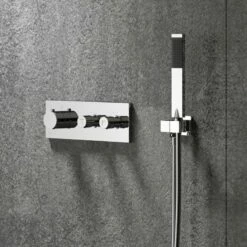 Kit Douche Encastrable Thermostatique Double-fonction Plafonnier 43 Cm -Produits De Salle De Bain Soldes 2024 19426 kit plafonnier 3