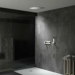 Kit Douche Encastrable Thermostatique Double-fonction Plafonnier 43 Cm