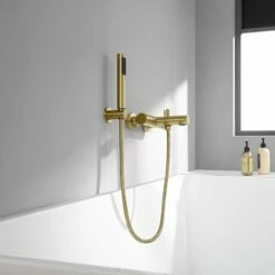 Mitigeur Bain Douche Cezelo Doré Brossé -Produits De Salle De Bain Soldes 2024 19553 robinet bain dour dore