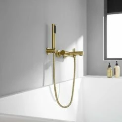 Mitigeur Bain Douche Cezelo Doré Brossé -Produits De Salle De Bain Soldes 2024 19561 robinet bain dour dore