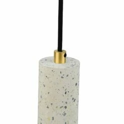 Suspension Terrazzo Blanche Tube 40 Cm -Produits De Salle De Bain Soldes 2024 19704 suspension terrazzo blanc or