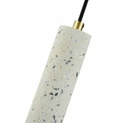 Suspension Terrazzo Blanche Tube 40 Cm -Produits De Salle De Bain Soldes 2024 19708 lampe blanc terrazzo