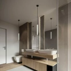 Suspension Terrazzo Blanche Tube 40 Cm -Produits De Salle De Bain Soldes 2024 19711 lampe suspendue led