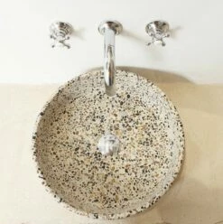 Vasque à Poser Terrazzo Marron 41 Cm -Produits De Salle De Bain Soldes 2024 20278 terrazzo marron