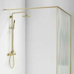 Paroi De Douche Ondulé Or Luxor 110 Cm -Produits De Salle De Bain Soldes 2024 20858 colonne de douche dore