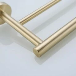 Double Porte Serviette Or Brossé -Produits De Salle De Bain Soldes 2024 21093 porte serviette or