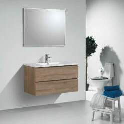 Meuble Salle De Bain Alicia 90 Cm Bois Chêne -Produits De Salle De Bain Soldes 2024 21196 alicia90 cclair