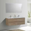 Meuble De Salle De Bain Double Vasque Alicia 140 Cm Bois Chêne -Produits De Salle De Bain Soldes 2024 21217 alicia140 cclair meuble double vasque chene2