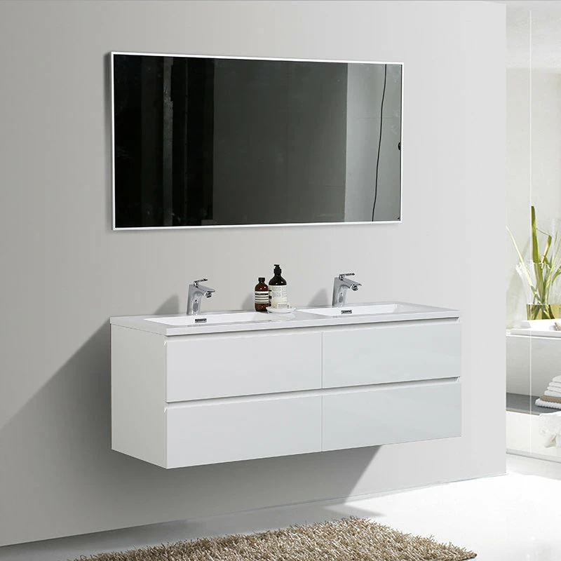 Meuble Salle De Bain Double Vasque Alicia 140 Cm Blanc Mat 5 Meuble Salle De Bain Double Vasque Alicia 140 Cm Blanc Mat â Image 3