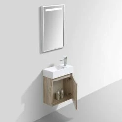 Meuble WC Recto 45 Cm X 25 Cm Bois Chêne -Produits De Salle De Bain Soldes 2024 21257 meuble lave main pour wc en bois