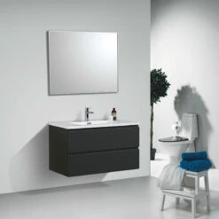 Meuble Salle De Bain Alicia 90 Cm Anthracite Mat -Produits De Salle De Bain Soldes 2024 21314 alica90 grism