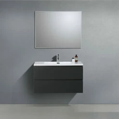 Meuble Salle De Bain Alicia 90 Cm Anthracite Mat