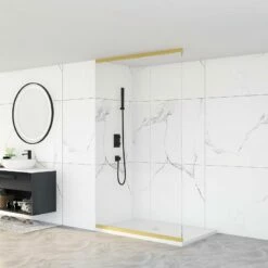 Grand Profilé Mural Paroi 300 Cm Verre 8 Mm -Produits De Salle De Bain Soldes 2024 21855 paroi sur mesure or