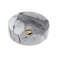 Vasque à Poser Effet Marbre Blanc Brillant Cala 36 Cm -Produits De Salle De Bain Soldes 2024 22634 vasque cala