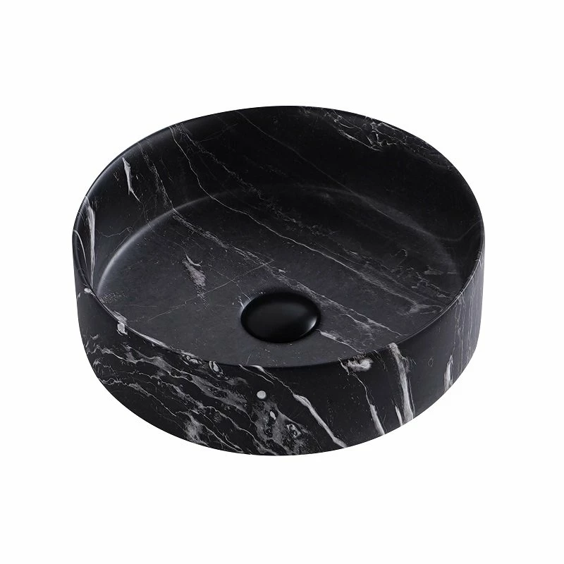 Vasque à Poser Effet Marbre Noir Mat Atena 36 Cm 9 Vasque à Poser Effet Marbre Noir Mat Atena 36 Cm – Image 7