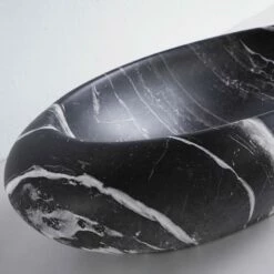 Vasque à Poser Effet Marbre Noir Mat Marbro 49 Cm -Produits De Salle De Bain Soldes 2024 22771 vasque galet