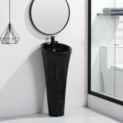 Vasque Totem Effet Marbre Noir Mat Marquina