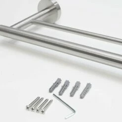 Double Porte-serviette Brossé -Produits De Salle De Bain Soldes 2024 22825 etagere porte serviette mat