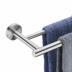 Double Porte-serviette Brossé -Produits De Salle De Bain Soldes 2024 22826 porte serviette brosse