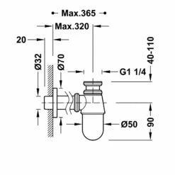 Siphon Bouteille Avec Bouchon De Visite -Produits De Salle De Bain Soldes 2024 22939 dessin technique siphon bouteille