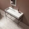 Console Plissé 120 Cm Solid Surface -Produits De Salle De Bain Soldes 2024 23083 console solid surface plisse