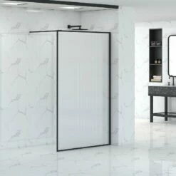 Paroi De Douche Ondulée Noire Luxblack 120 Cm 16 Paroi De Douche Ondulée Noire Luxblack 120 Cm -Produits De Salle De Bain Soldes 2024 23147 paroi luxblack verre wavy