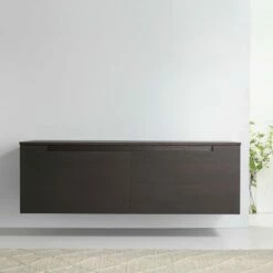 Meuble En Chêne Teinté Ébène 160 Cm -Produits De Salle De Bain Soldes 2024 23197 meuble 160cm