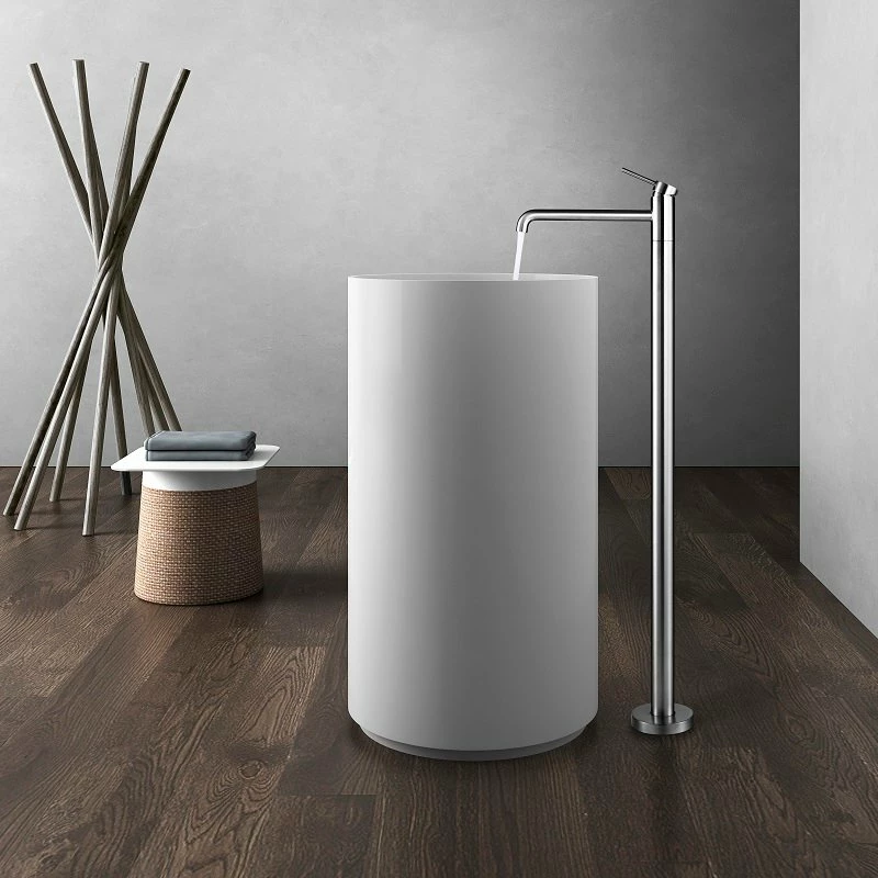 Robinet Mitigeur Sur Pied Totem Inceza Chrome Brossé 4 Robinet Mitigeur Sur Pied Totem Inceza Chrome Brossé – Image 2