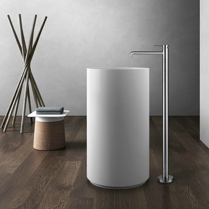 Robinet Mitigeur Sur Pied Totem Inceza Chrome Brossé 6 Robinet Mitigeur Sur Pied Totem Inceza Chrome Brossé – Image 4