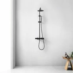 Colonne De Douche Thermostatique Fina Noire Mate -Produits De Salle De Bain Soldes 2024 23832 colonne thermostatique fina