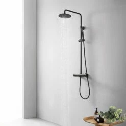 Colonne De Douche Thermostatique Fina Noire Mate